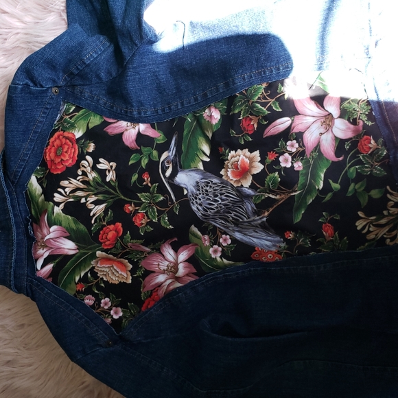 Sold Reworked Artsy Denim Jacked Back Cut Out - Picture 12 of 12